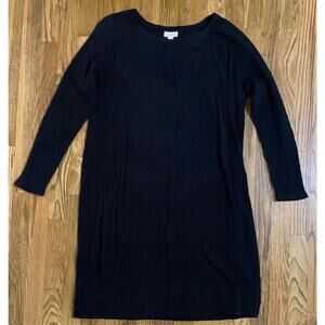Pure J Jill Black Textured Dress Shift Sweater Long Sleeve Medium Has Pockets!